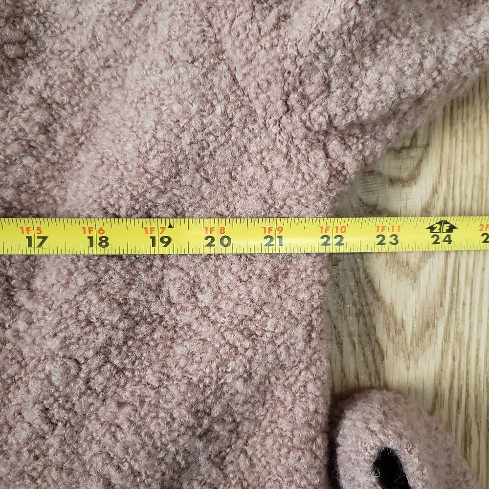 Ganni Fenn Boucle Muave Tan Long Wrap Coat size Small - Picture 4 of 12